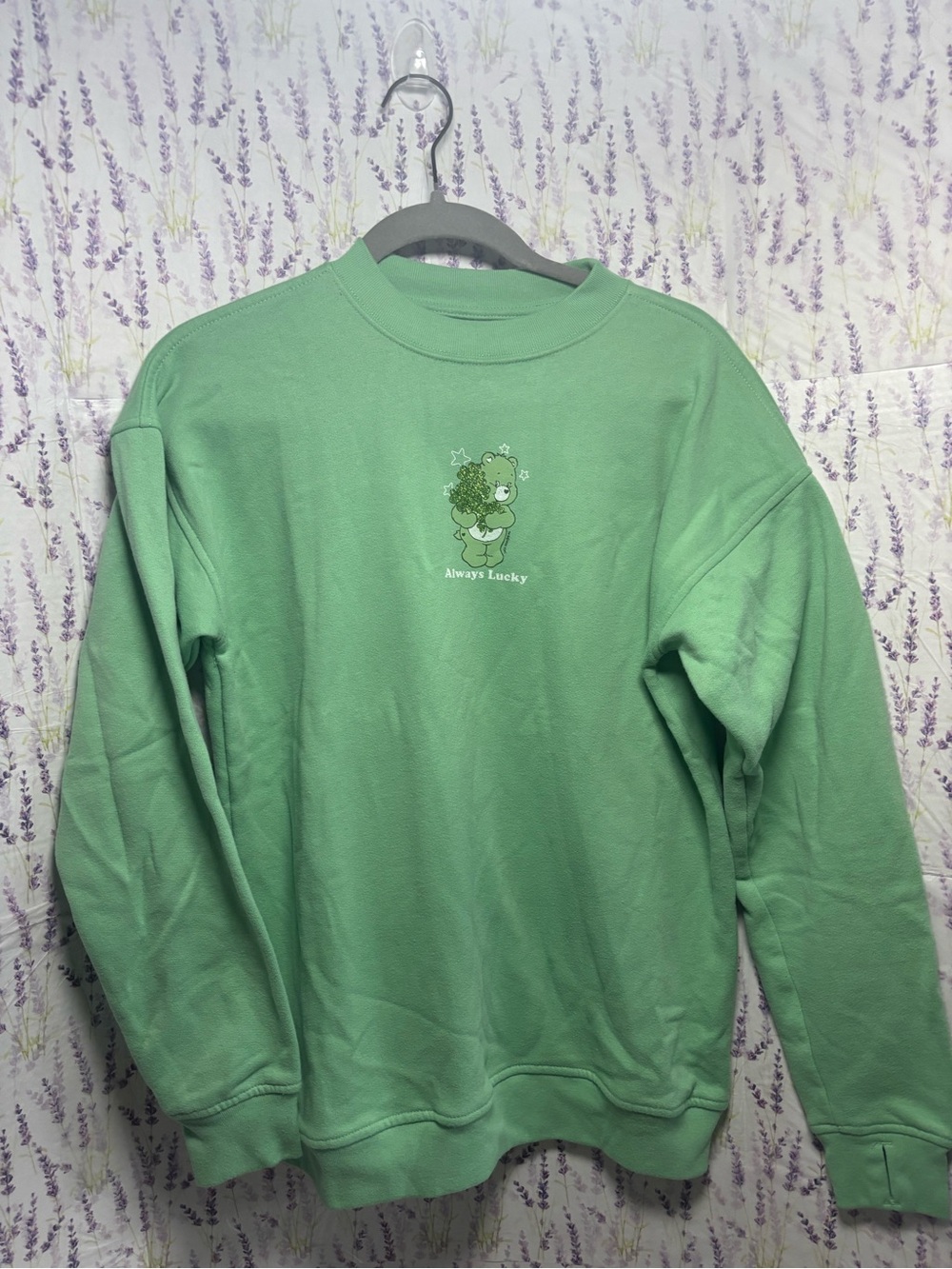abercrombie kids 15/16 Mint Green Care Bears Crewneck Sweatshirt